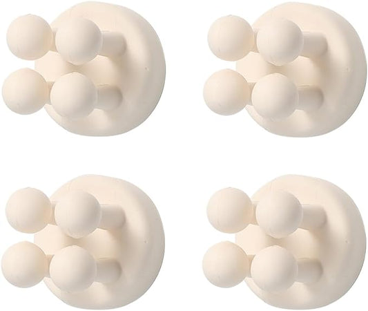 Toothbrush Holders Silicone Toothbrush Holders for Bathrooms Razor Holder for Shower Tooth Brushing Holder Wall Mount Bathroom Toothbrush Holder Wall Mounted Shower Razor Holder for Wall 4 Pcs White