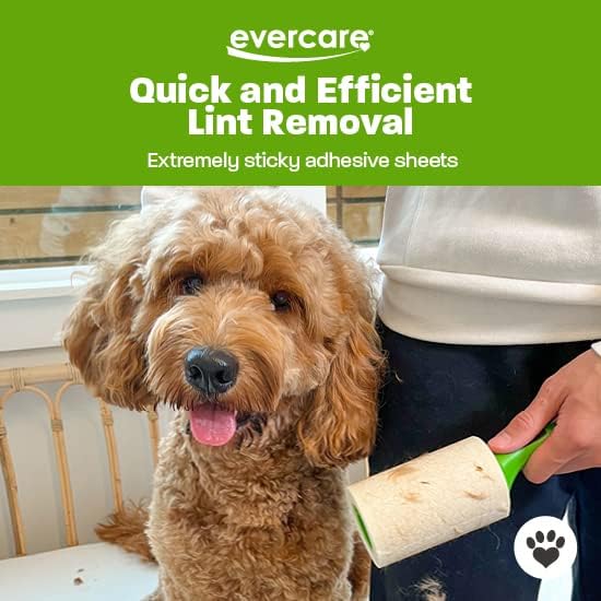 Evercare Ultra Sticky Pet Lint Roller Value Pack with 2 Lint Rollers and 3 Refill Rolls, 60 Sheets Each
