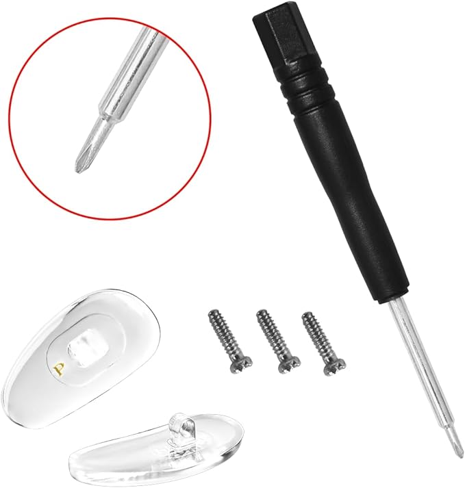 Replacement Screw-in Nose Pads for PRADA Eyeglasses/Sunglasses.14.5mm.with Screw and Screwdriver (Golden)