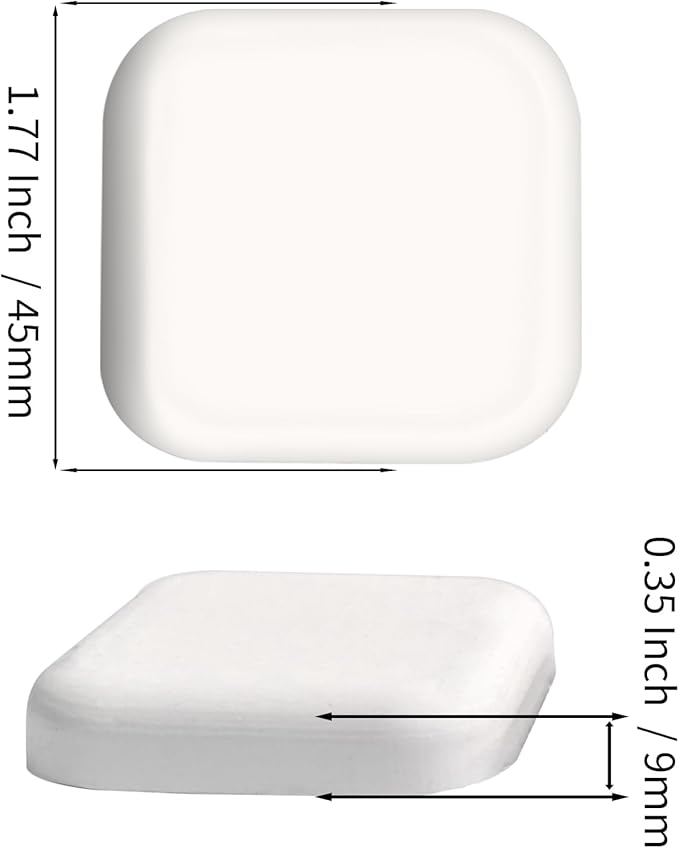 6 Pcs Square Door Stoppers Wall Protectors, Self Adhesive Door Stopper Silicone Bumper, Wall Guards Behind Door Handle Protector for Shower Bedroom Door Knob (White)