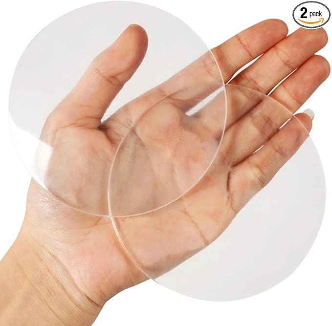Strongest Door Knob Wall Shield, Transparent Round Soft Rubber Wall Protector Self Adhesive Door Handle Bumper Pack of 2 (Large Round Style 3.54", Clear)