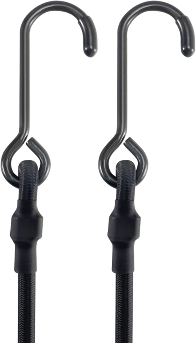 10 Pcs 4'' Short Mini Heavy Duty Bungee Cords with 180 lbs Max Break Strength & Rust Resistant Steel Hooks, Black Small UV Resistant Bungee Straps with 6mm Diameter, Perfect for Small Items & Tools