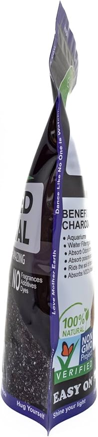 Green Piece® Activated Charcoal Pure - Medium Grain Air Purifying Bag - Kid/Pet Friendly Air/Water Fresheners - Odor Absorber - Resealable Bag Made by Green Piece (1 Pound)