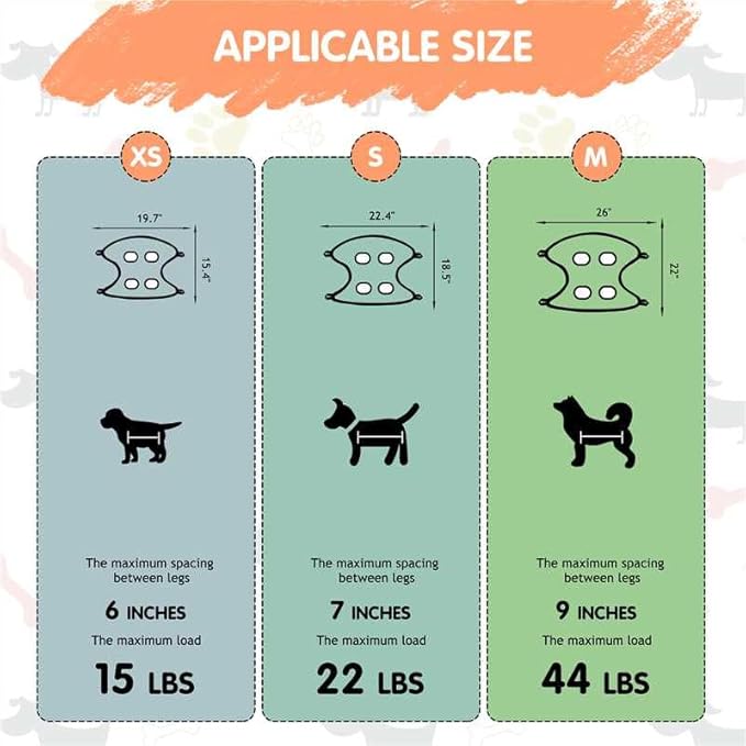 Paws n' Cradle Dog Grooming Hammock Harness for Dogs & Cats - Complete Kit with Adjustable Leg Fittings, Comb, Nail Clipper, File, Hook & Loop Strap, Adjustable Hanging Straps & Snap Hooks (Large)