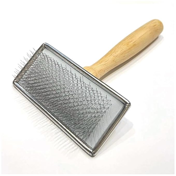 Claw Claws Pet Slicker Brush for Large Dogs, Wooden Handle, Gently Remove Tangled and Mats Hair, Pet Grooming Brush Tool, Sheepskin Wool Carders (3.85")