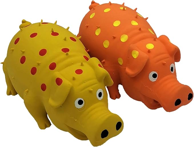 Hoiasem 2 Pack Latex Pig Dog Toys That Oinks for Small Medium Large Dogs