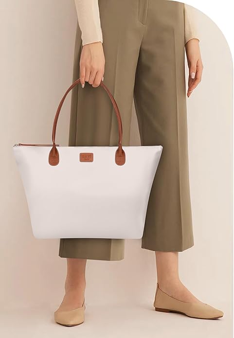 Nylon Tote Bag for Women, Large Foldable Weekend Hobo Purses for Women, Shoulder Tote Handbags with Zipper | Nylon, Large, Foldable, Weekend, Tote, with Zipper