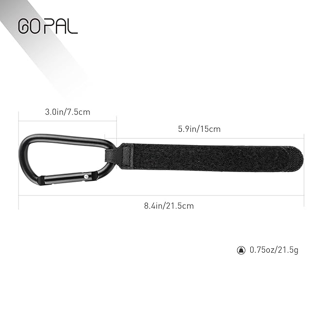 Go Pal 2 Pack Stroller Hooks for Bags, Baby Stroller Clips and Hooks Carry 33lbs Per Stroller Hook, Adjustable Stroller Carabiner Clip for UPPAbaby, DOONA, Baby Jogger, Britax, Chicco
