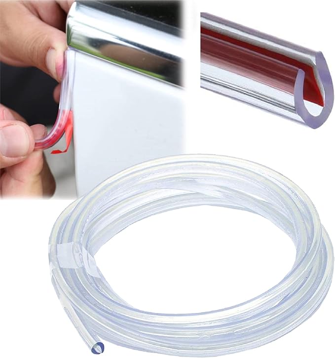 Car Door Edge Guards Clear, 16Ft Rubber Seal Protector U Shape Edge Trim Car Door Edge Protection Fit for Most Car