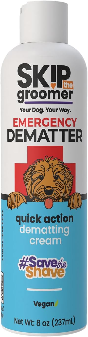 Emergency Dematter for Dogs, Quick Action Dematting Cream Dissolves Severe Mats & Knots, Reduces Pain & Breakage, Plant-Based Vegan Formula for All Coat Types, 8 oz