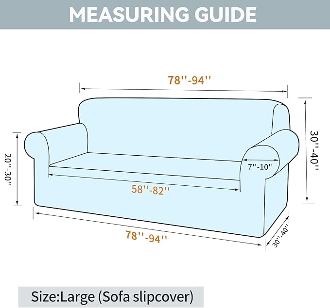 LURKA Stretch Sofa Slipcovers 1 Piece Couch Covers for 3 Cushion Couch Sofa Furniture Protector Full Sofa Covers with Elastic Bottom for Kids and Dog (Camel, Large)
