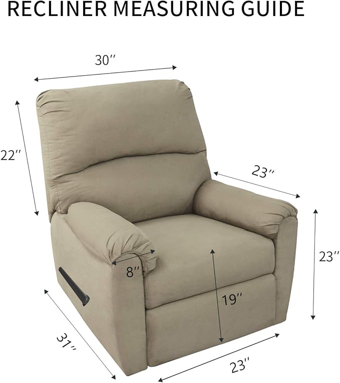 PureFit Super Stretch Chair Sofa Slipcover with Pocket – Spandex Non Slip Soft Couch Sofa Cover, Washable Furniture Protector with Elastic Bottom for Kids, Pets （Recliner, Red）