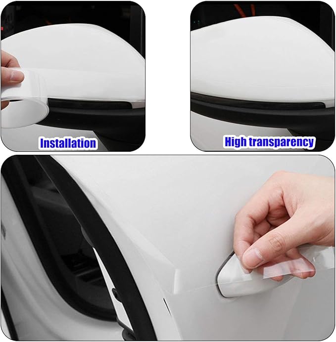 MYFAMIREA Car Door Edge Guards Car Door Side Protector Strip Anti-Collision Transparent Tape for Most Vehicle, Invisible Transparent Bumper, Scratch-Resistant Body,Protect Seat Body (33Ft x 0.8In)
