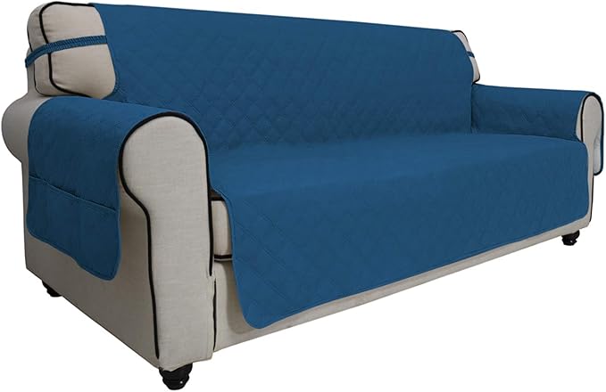 Easy-Going Sofa Slipcover Oversized Sofa Cover Waterproof Couch Cover Furniture Protector Cover Pets Covers Washable Non-Slip Fabric Pets Kids Children (Oversized Sofa, Peacock Blue)