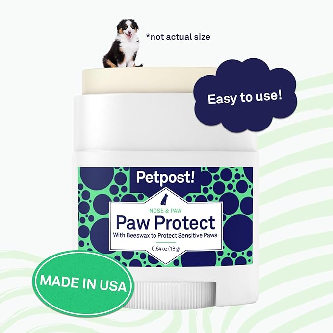 Petpost | Paw Protection for Dogs - Organic Sunflower Oil and Beeswax Balm for Hot Pavement - Wax Coats Dog Feet to Prevent Burns from Heat & Cold 0.64 oz.