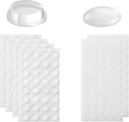 Cabinet Bumpers Soft Self-Adhesive Clear Rubber Bumper- Cabinet Door Dots Clear Stoppers Furniture Noise Reducing Silicone Rubber Pads Extremely Durable(228Pcs)