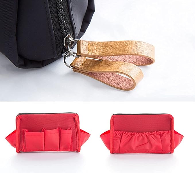 Small Makeup Bag for Purse, Makeup Pouch Small Cosmetic Bag Mini Portable Handbag for Women and Girls (Black)