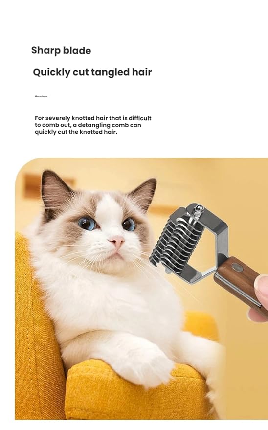 5-Piece Wooden Pet Grooming Kit for Cats & Dogs | Deshedding Brush, Dematting Comb, Massage Comb, Double-Sided Comb & Nail Clipper | Complete Detangling and Shedding Solution