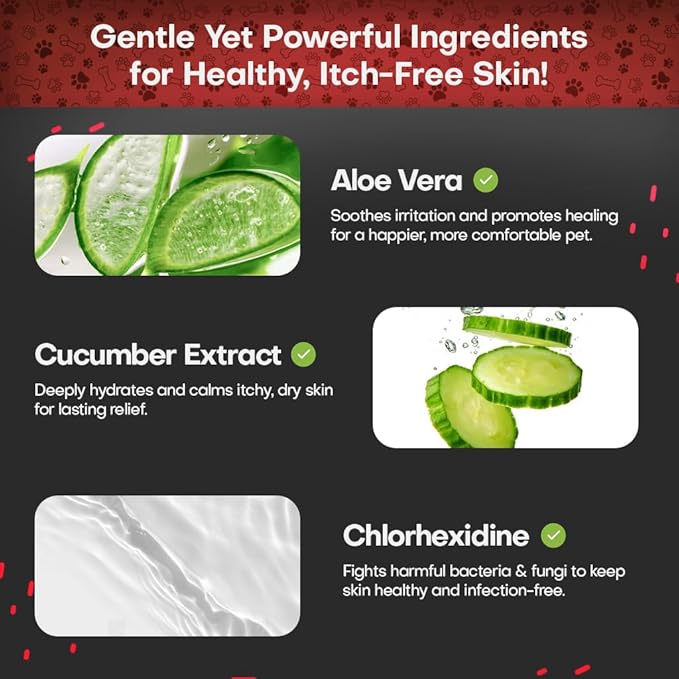 2% Chlorhexidine Wipes for Dogs 3X Larger | Yeast Infection Ringworm Fungus Hot Spot Itch Relief | Medicated Antibacterial Antifungal Gentle Soothing Topical Wipes for Dog Cat | 50 Wipes 5x6