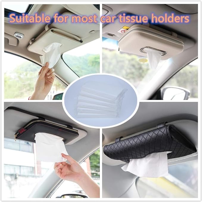 Cartisen Car Tissue Refills,Facial Napkin Refills for Car Visor Tissue Holder,300 Sheets, 6 Packs (6 Pack)