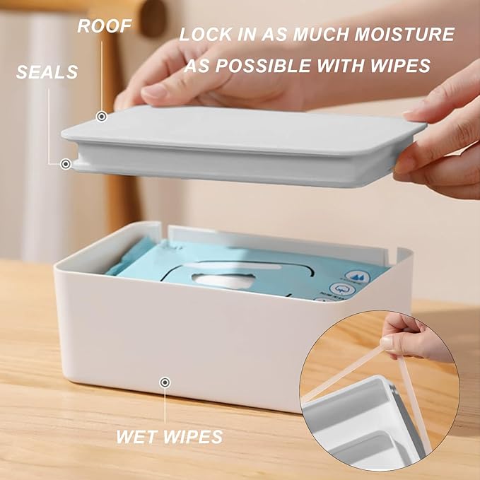 QBXMY7 1 Pcs Diaper Wipes Dispenser, Refillable Wipe Container, Wipe Container with Sealing Design Lid, Keep Wipes Fresh,Wet Wipes Cases (Green)