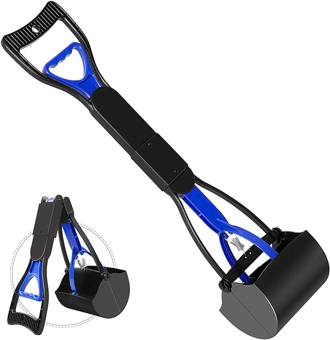 UPSKY Pooper Scooper for Large Small Dogs, Folding Dog Poop Scooper, Sturdy Spring and Premium Materials，Easy to Use for Grass, Dirt, Gravel Pick Up Shovel