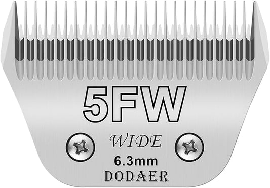 DODAER 5FW Detachable Dog Grooming Wide Blades,Compatible with Andis,Oster A5,Wahl KM10 Series Clippers,Cut Length 1/4"(6.3mm)