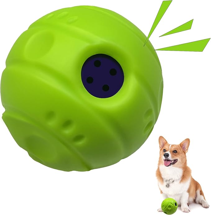 SHAKE AND LAUGH Dog Toys Ball, Interactive Dog Ball, No Paint, Gibbering Sound with Surface Concave Lines, XS, 2.75 in (7 cm)