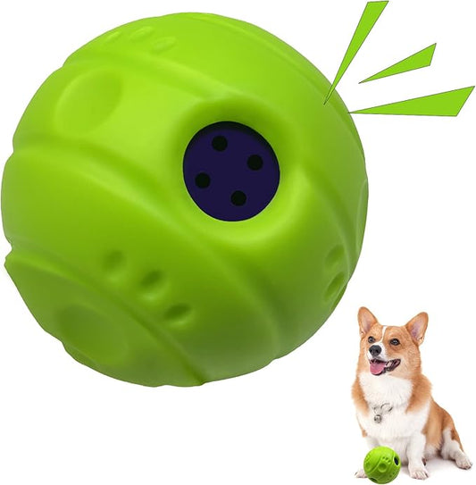 SHAKE AND LAUGH Dog Toys Ball, Interactive Dog Ball, No Paint, Gibbering Sound with Surface Concave Lines, XS, 2.75 in (7 cm)