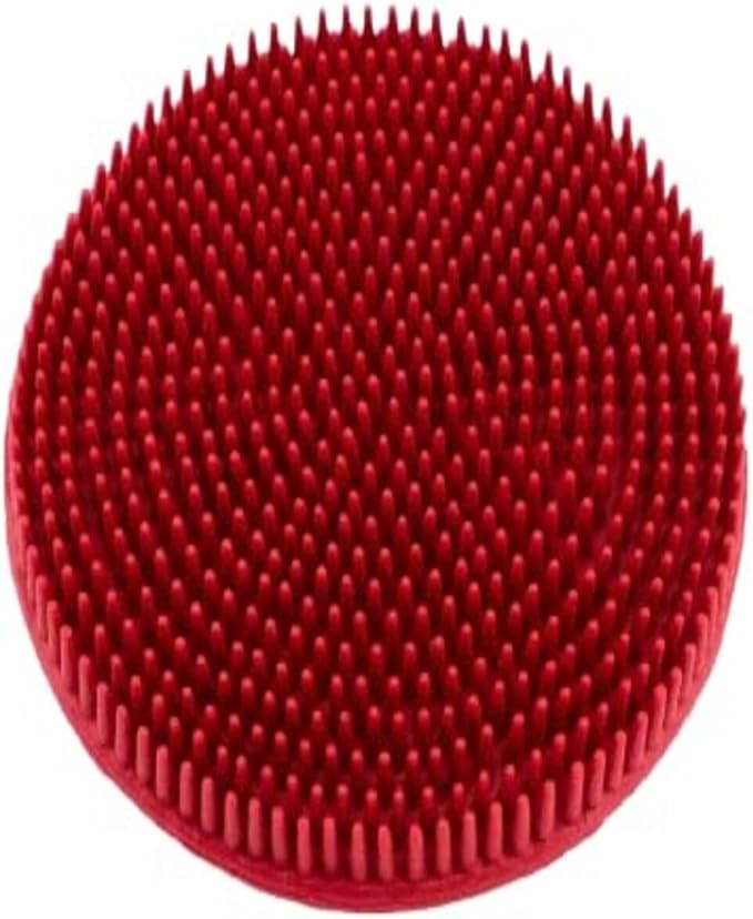 Paw Brothers Soft Rubber Curry Brush Dogs, Small Short Hair Dogs and Cats, Dog Bath Brush, Reduce Shedding, Gentle Bristles for Grooming, Massage and Stimulates Hair, Remove Loose Fur, Red, 2.8 Inch