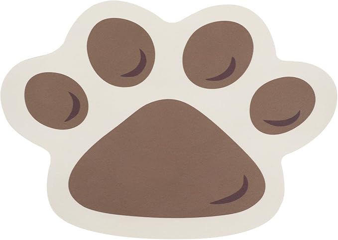 Le couranT Pet Feeding Plastic Placemat -Cat Dog Mat for Food and Water Bowl, Absorbent Quick Dry Food Mat, Anti-Slip No Stains Dog mat with Footprints for Messy Drinkers,Cute Cat Paw-12x17 in