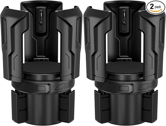 2Pack Cup Holder Expander, Car Cup Holder Expander Compatible with Yeti, Hydro Flask, Nalgene, Takeya, Camelbak, Owala Tumblers, Ramblers, Mugs, Large Bottles in 2.6"- 4.8", No Tools Required