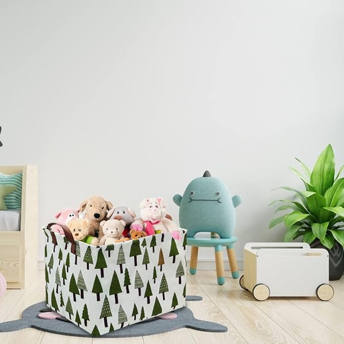 FXOCSHE Tree basket,Laundry Basket Green Hamper Fabric Laundry Hamper,for baby hamper Nursery Toy Organizer tree room decor,Christmas gift decor,Gift Basket (tree)