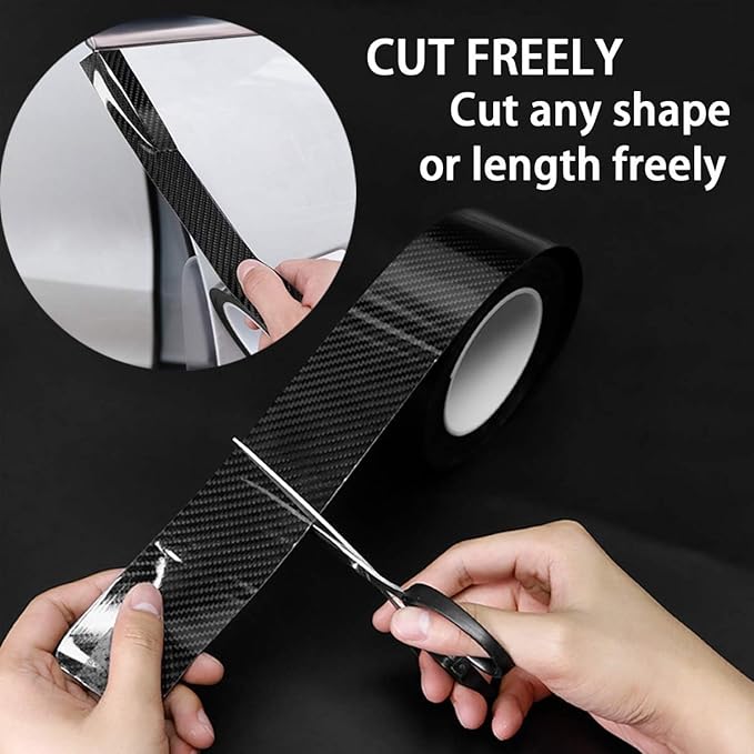 DGSL Car Door Edge Guards - 5D Carbon Fiber Sill Protector Film - Anti-Collision - Fits Most Cars (2In x 49Ft)