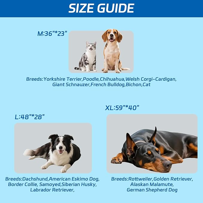 BECROWM Dog Cooling Mat Self Coolings Foldable Cooling Pad for Dog in Summer Coolings Mat for Dogs and Cats Machine Washable (X-Large)