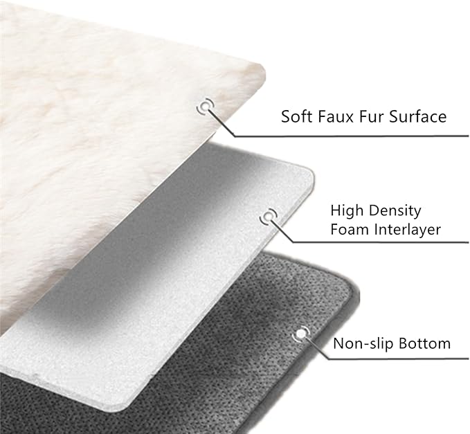 SHENGOCASE 2-Pack 14" x14" Faux Rabbit Fur Cat Dog Bed Cushion Pad Mat, Cat Tree Tower Replacement Cushion Pad for Window Perch Carrier House Cage Crate Kennel Furniture
