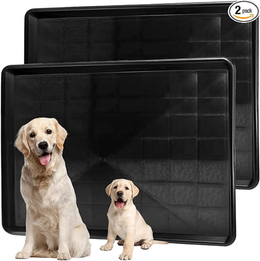 2 Pack Dog Crate Tray, 35.2" L x 23.2" W ChewProof Replacement Pan for Dog Crate, Large Plastic Bottom Pan Liner Drip Trays Pan for Pet Crates Kennels