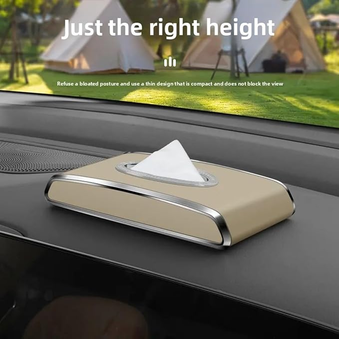 Leather Car Tissue Box for Car Interior, Multi-Function Tissue Holder with Visor Clip, Armrest & Back Seat Napkin Organizer, Vehicle Tissue Dispenser Accessories (Black Hanging)