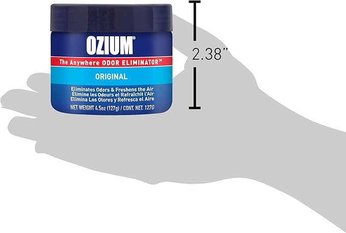 Ozium 4.5 Oz. 1 Pack Odor Eliminating Gel for Homes, Cars, Offices and More, Original Scent