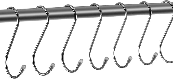 VEVOR S Hooks 40 Pack, 3.4 Inch Metal S Shaped Hangers of 22.05 LBS Load Capacity, Heavy Duty Stainless Steel Hanging Hooks for Hanging Plants, Jeans, Clothes in Garden, Closet, Kitchen, Bathroom