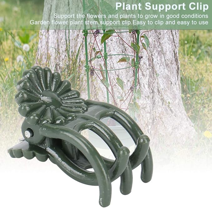 100 Pcs Stem Clip, Chrysanthemum Shape Plant Clips Flower Stems Fixing Support Orchid Clips for Courtyard Greenhouse Planting(There is a Thimble of)