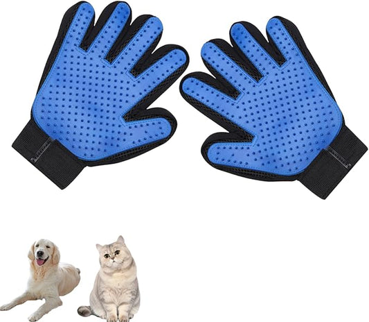 BYNGYDDZ Pet Grooming Gloves (2 Pack) for Dogs & Cats – Deshedding Hair Remover Mitts with Soft Silicone Massage Bristles – Dual-Sided Grooming & Bathing Gloves for Long & Short Hair Pets