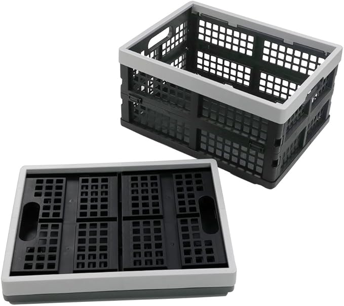 Doryh 16-Liter Collapsible Storage Crates/Stackable Storage Container Basket, Set of 2