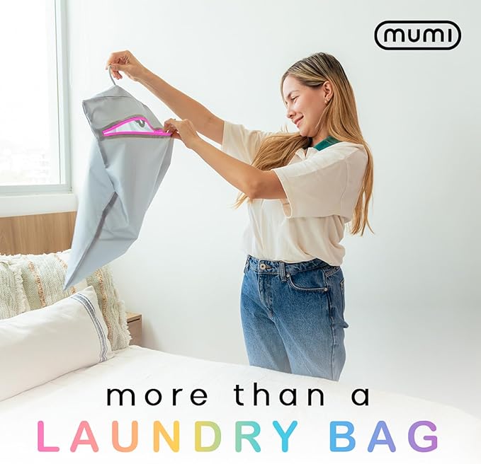 Mesh Laundry Bags for Delicates – MUMI Travel Laundry Bag with Hanger & Pouch | Large Lingerie Wash Bag for Washing Machine, Baby Clothes, Gym & Travel | Odor-Resistant Laundry Mesh Bag - Purple