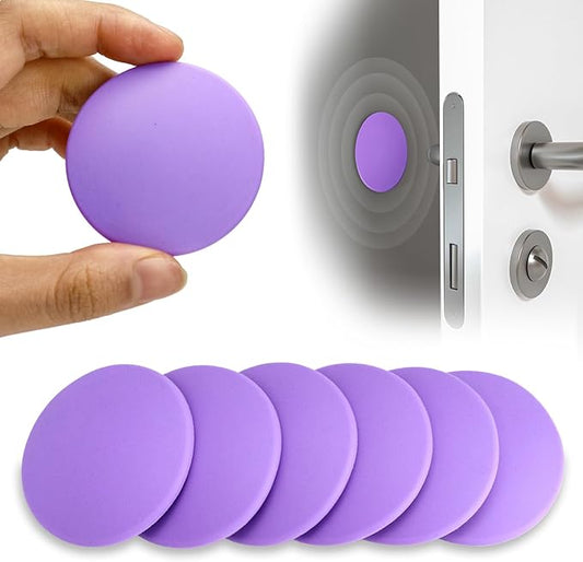 2" Wall Door Handle Stopper, 12PCS Light Purple Self Adhesive Wall Protector Rubber Door Bumpers, Solution for Stopping Damage from Doors Knobs, Shock Absorbent and Noise Reduction