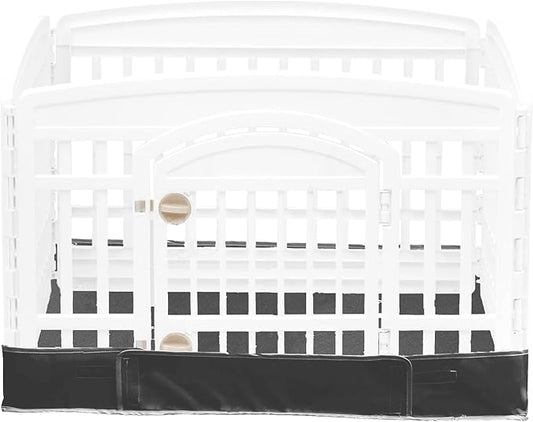 Dog Playpen Bottom Pad Fits for 36 Inch 4 Panels Exercise Pet Playpen, Dog Crate Pad Puppy Playpen Pad, Hoop and Loop Design (Note: Playpen Not Included). -PureBlack