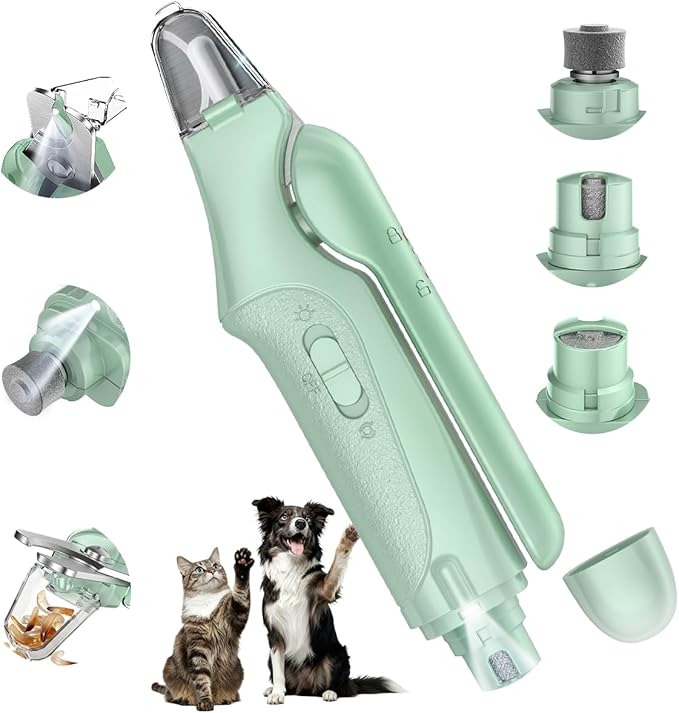 2-in-1 Cat Nail Clippers & Dog Nail Clippers Trimmers for Large Medium Small Dogs Cats Claw Trimmer Quick Sensor and Safety Guard USB Rechargeable with 2 LED Lights Dogs Nail Trimmer