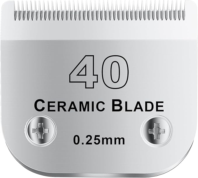 colorski 40# Detachable Pet Dog Grooming Clipper Ceramic Blade,Compatible with Andis Size 40 Cut Length 1/100"(0.25mm),Compatible with andis/wahl/Oster Dog Clippers 1PCS