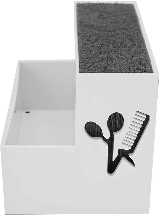 Professional Salon Shear Holder Rack, Salon Hairdressing Combs Clips Box Scissors Storage Box Organizer Case Barber Accessories, for Hair Stylist Office Home(White)