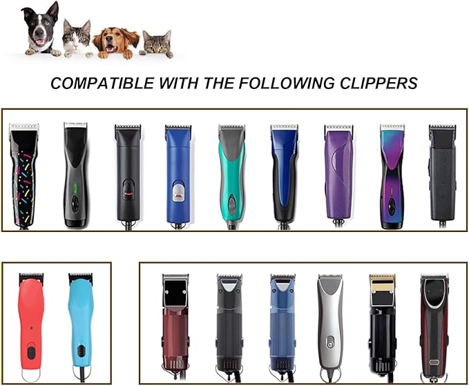 DODAER 4FW Detachable Dog Grooming Wide Blades,Compatible with Andis,Oster A5,Wahl KM10 Series Clippers,Cut Length 3/8”(9.5mm)